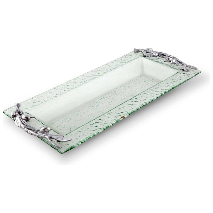 Olive Oblong Glass Serving Tray