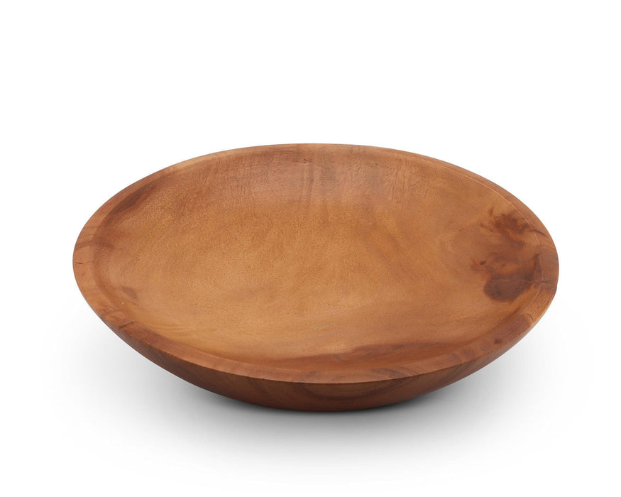 Round Acacia Wood Salad Bowl