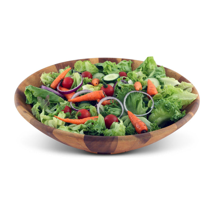 Wok Style Wooden Acacia Salad Bowl Extra Large