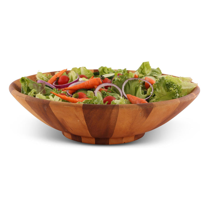 Wok Style Wooden Acacia Salad Bowl Extra Large