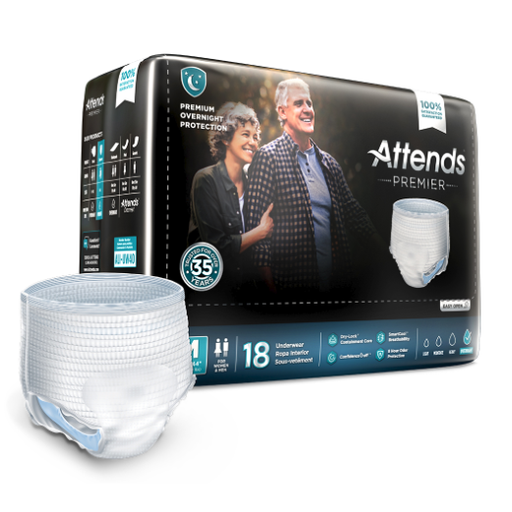 Attends Attends Premier Premium Overnight Protection Underwear L  44"- 58" 16X Health Care