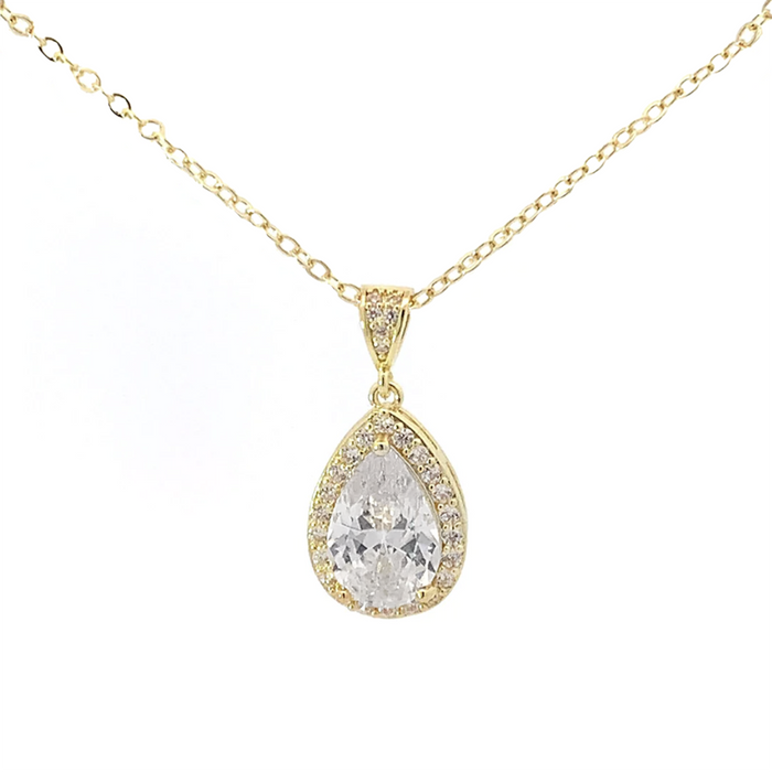 Auden Halo Teardrop Necklace