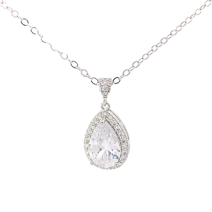 Auden Halo Teardrop Necklace