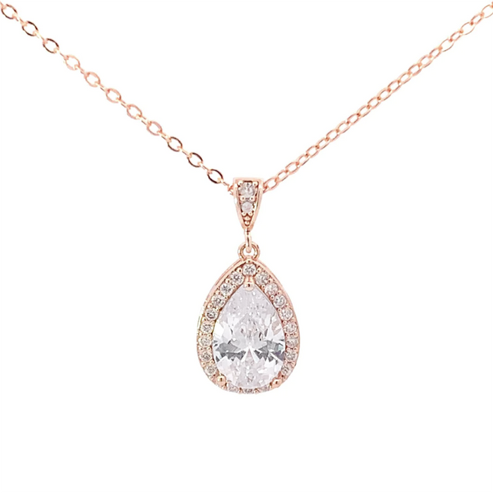 Auden Halo Teardrop Necklace