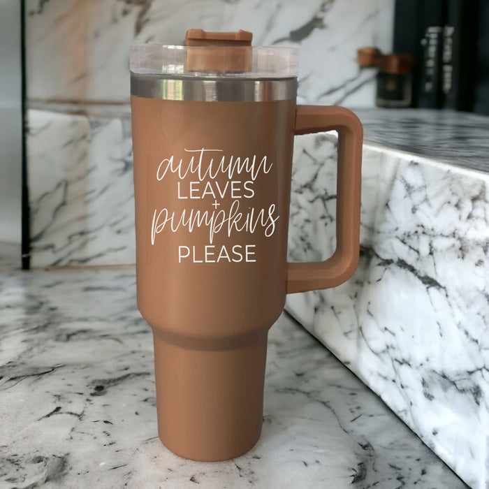 Autumn Leaves + Pumpkins Please Fall 40oz Tumbler