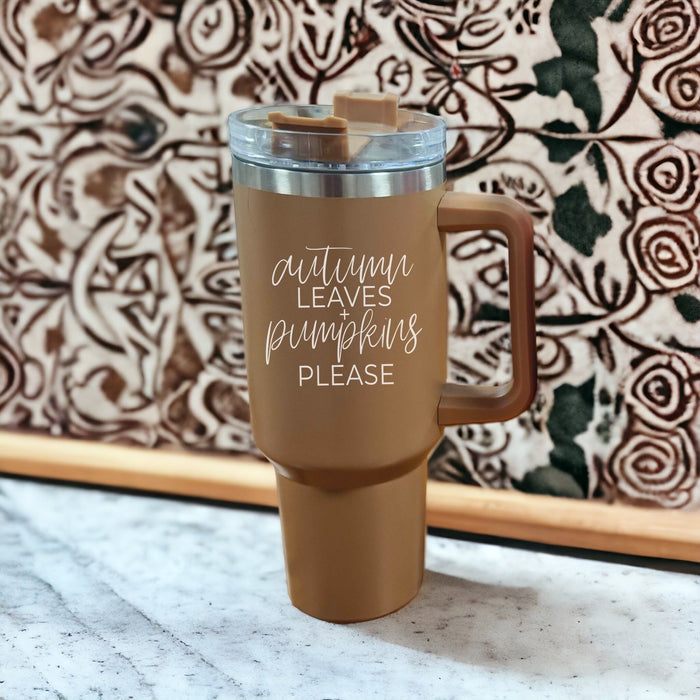 Autumn Leaves + Pumpkins Please Fall 40oz Tumbler