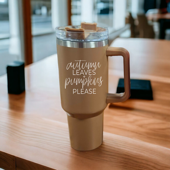 Autumn Leaves + Pumpkins Please Fall 40oz Tumbler