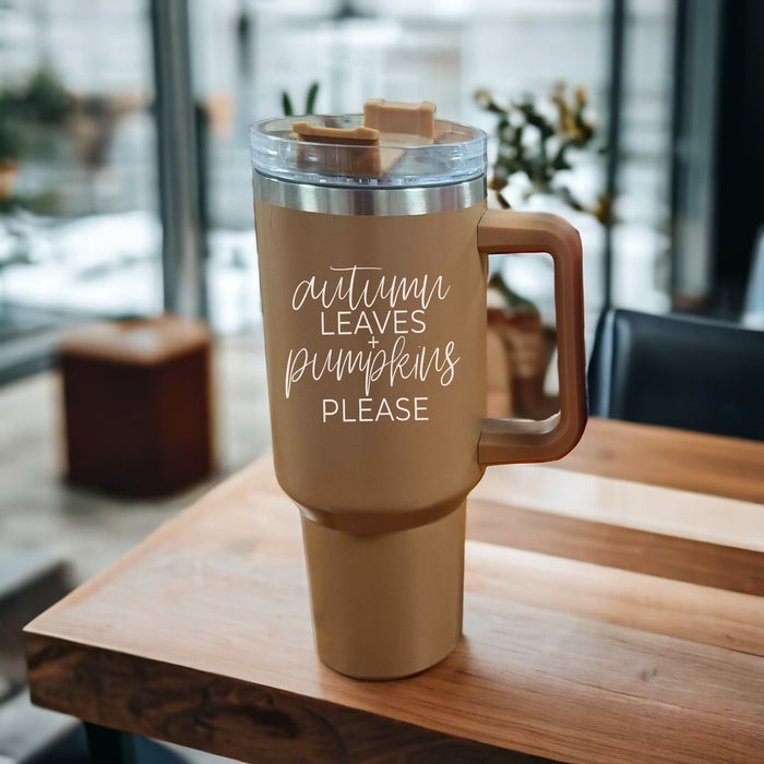 Autumn Leaves + Pumpkins Please Fall 40oz Tumbler