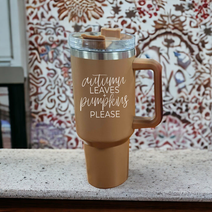 Autumn Leaves + Pumpkins Please Fall 40oz Tumbler