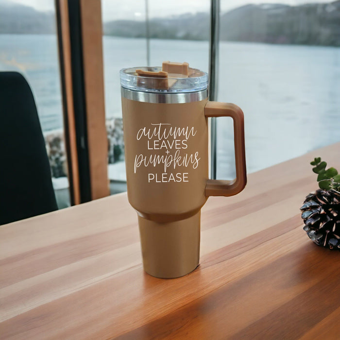 Autumn Leaves + Pumpkins Please Fall 40oz Tumbler