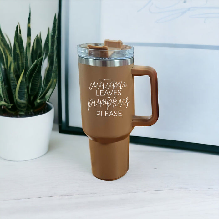 Autumn Leaves + Pumpkins Please Fall 40oz Tumbler