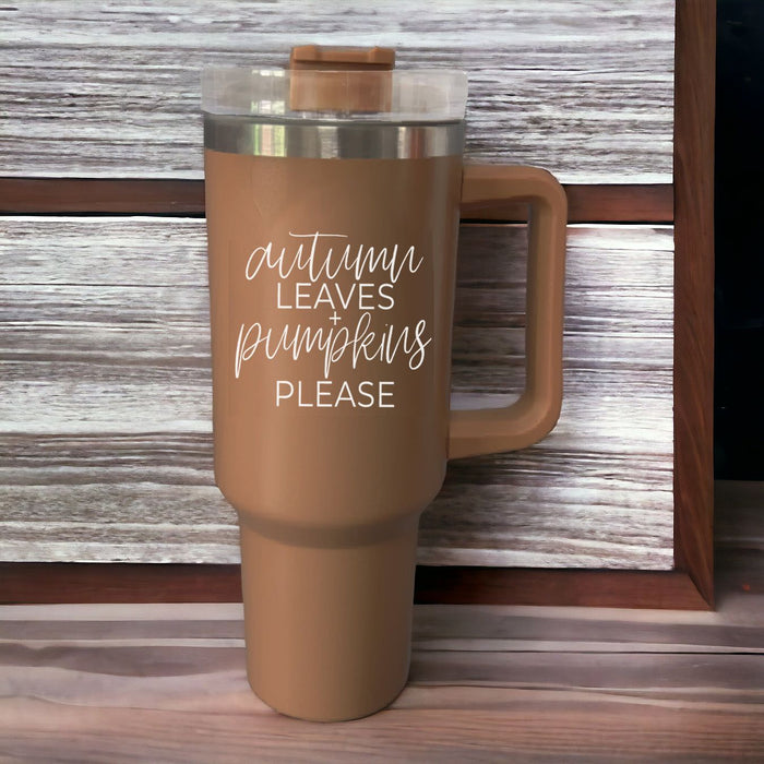 Autumn Leaves + Pumpkins Please Fall 40oz Tumbler