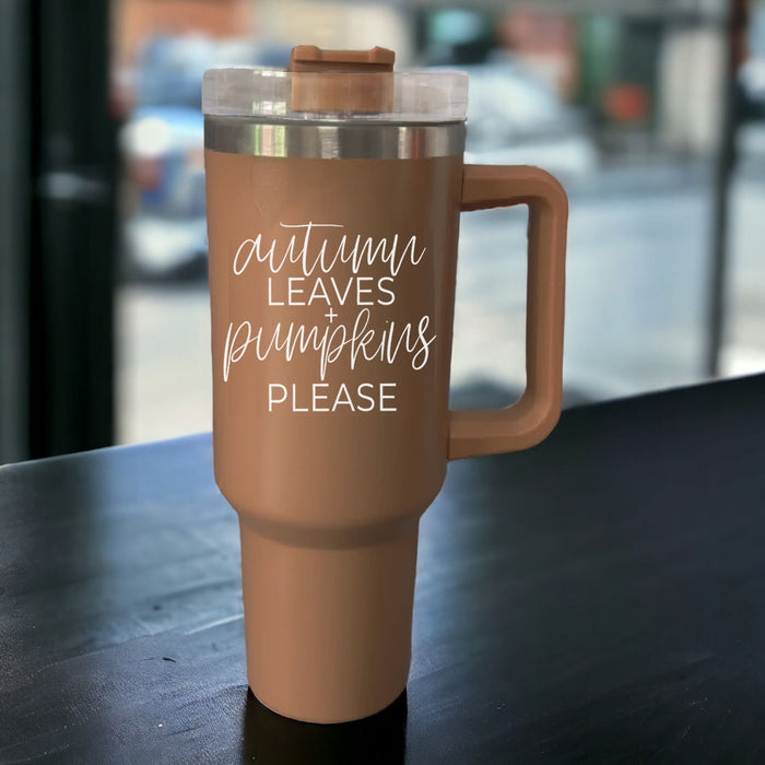 Autumn Leaves + Pumpkins Please Fall 40oz Tumbler