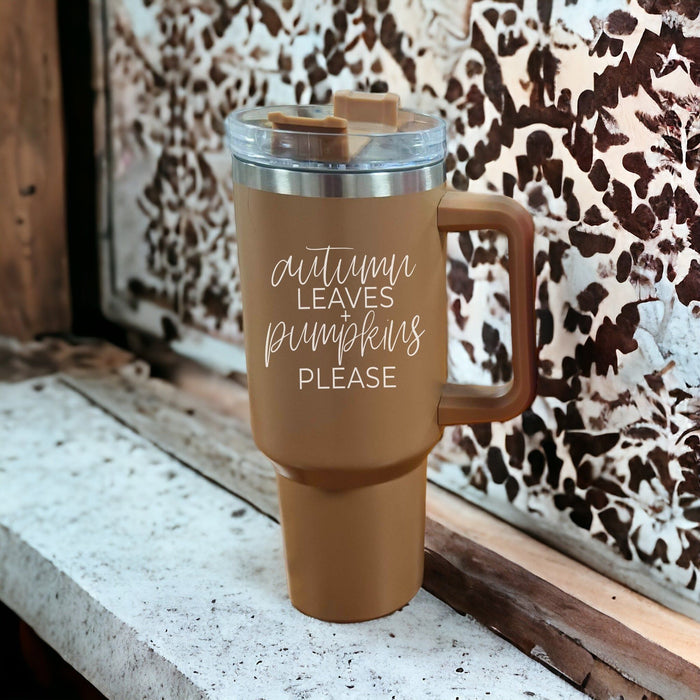 Autumn Leaves + Pumpkins Please Fall 40oz Tumbler