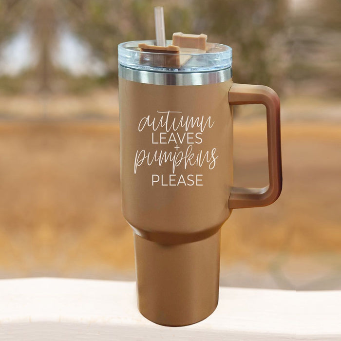 Autumn Leaves + Pumpkins Please Fall 40oz Tumbler