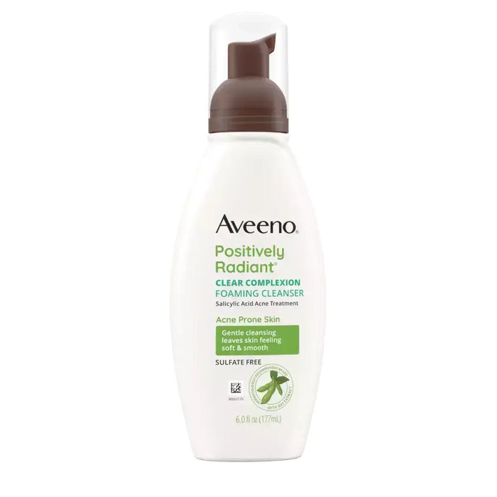 Aveeno Clear Complexion Foaming Facial Cleanser Oil-Free Acne Face Wash 6 fl.