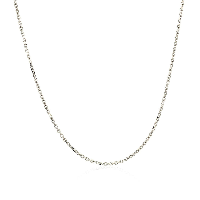 Bids.com 14k White Gold Diamond Cut Cable Link Chain 1.1mm Necklaces