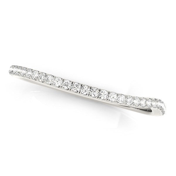 Bids.com 14k White Gold Slim Curved Diamond Wedding Ring (1/10 cttw) Rings
