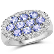 Bids.com 1.70 Carat Genuine Tanzanite .925 Sterling Silver Ring Rings