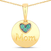 Bids.com 0.17 Carat Genuine Emerald .925 Sterling Silver Pendant Pendants
