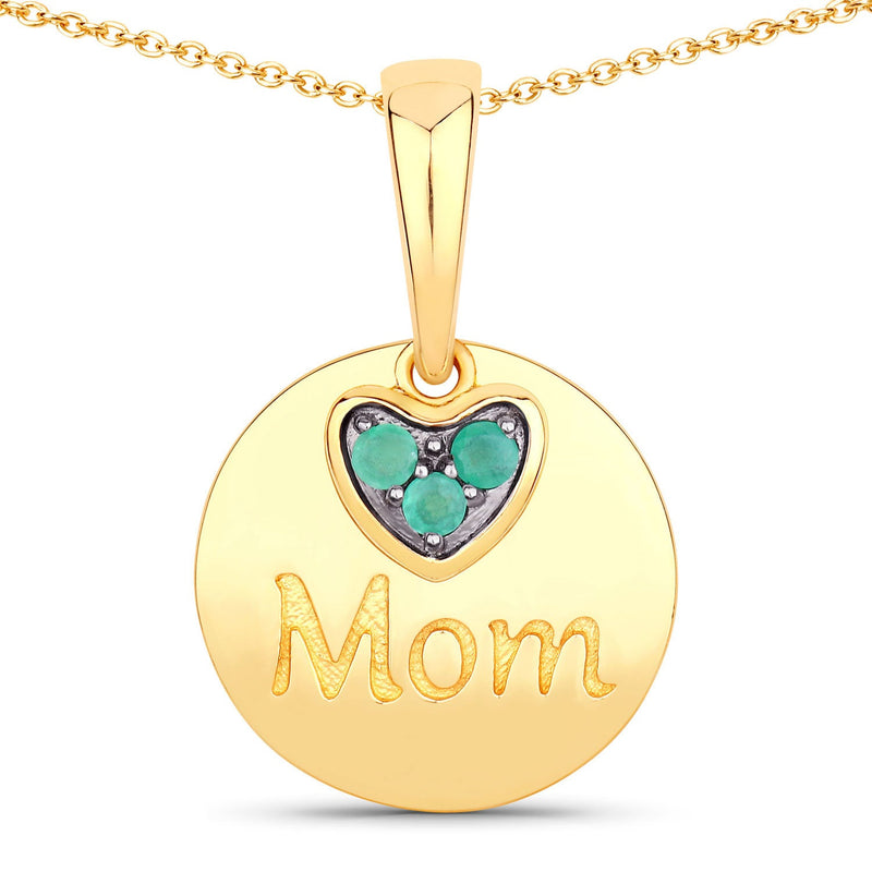 Bids.com 0.17 Carat Genuine Emerald .925 Sterling Silver Pendant Pendants
