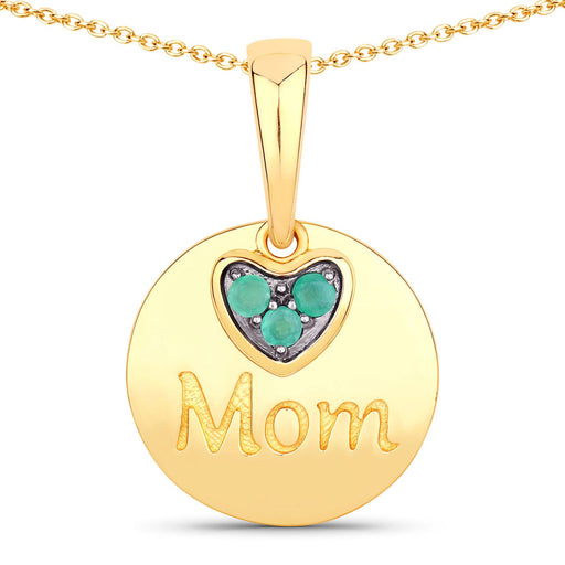 Bids.com 0.17 Carat Genuine Emerald .925 Sterling Silver Pendant Pendants
