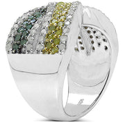 Bids.com 1.44 Carat Genuine Multi Diamond .925 Sterling Silver Ring Rings