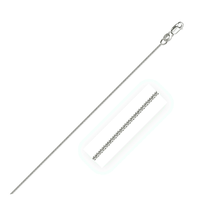 Bids.com 14k White Gold Gourmette Chain 1.0mm Necklaces