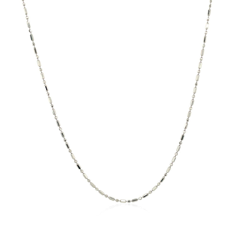 Bids.com 14k White Gold Diamond-Cut Bead Chain 1.0mm Necklaces