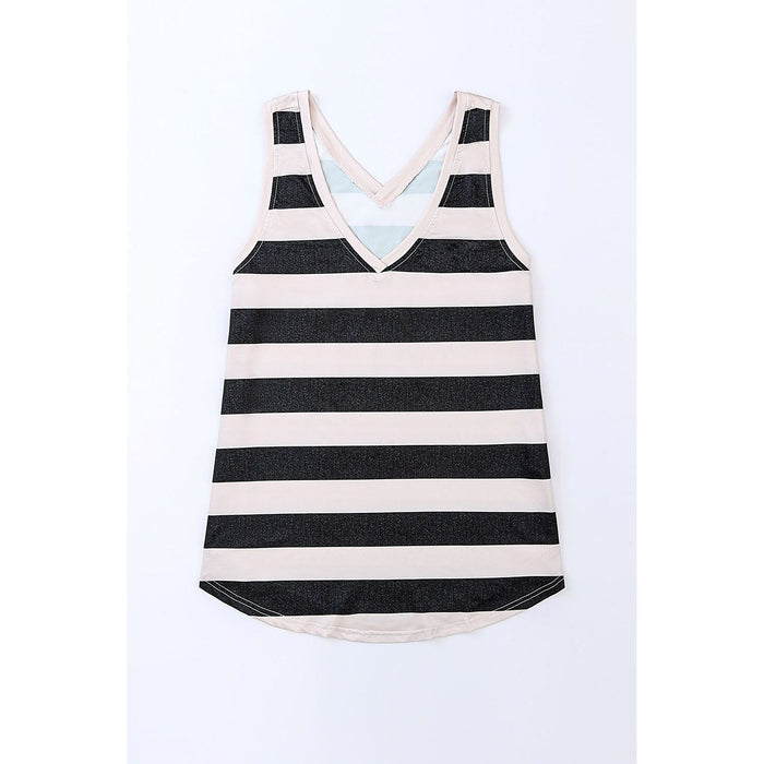 Striped V-Neck Tank