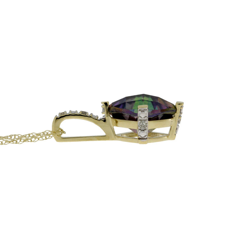 Bids.com Treated Topaz Diamond Fashion Pendants 10KT Yellow Gold Pendants