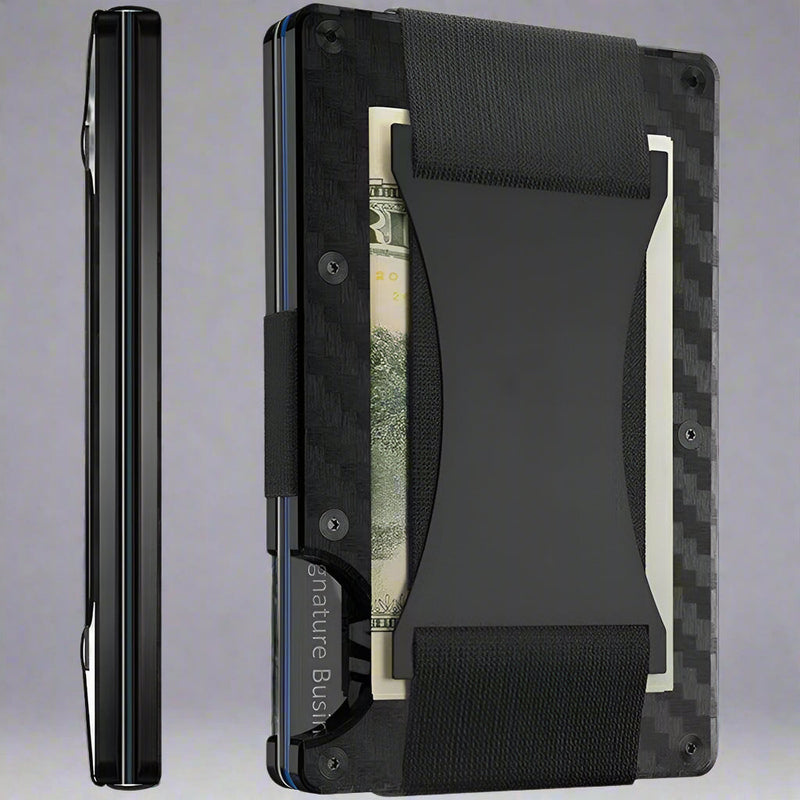 SmartPursue™ Carbon Fiber Wallet - RFID Blocking Metal Card Holder Card Wallet