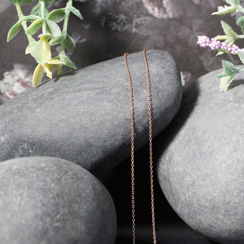 Bids.com 18k Rose Gold Diamond Cut Cable Link Chain (0.75 mm) Necklaces