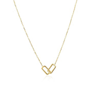 Bids.com 14k Yellow Gold Necklace with Interlocking Petite Rectangles Necklaces