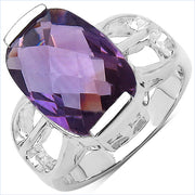 Bids.com 6.50 Carat Genuine Amethyst .925 Sterling Silver Ring Rings