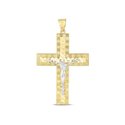 Bids.com 14k Two Tone Gold High Polish Diamond Cut Cross Pendant Pendants