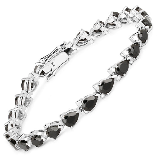 Bids.com 14.82 Carat Genuine Black Spinel 925 Sterling Silver Bracelet Bracelets