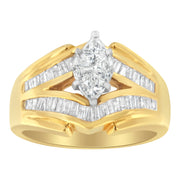 Bids.com 14KT Two-Toned Gold Diamond Cocktail Ring (1 cttw, H-I Color, SI1-SI2 Clarity) Rings