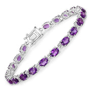Bids.com 7.98 Carat Genuine Amethyst .925 Sterling Silver Bracelet Bracelets
