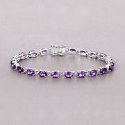 Bids.com 7.98 Carat Genuine Amethyst .925 Sterling Silver Bracelet Bracelets