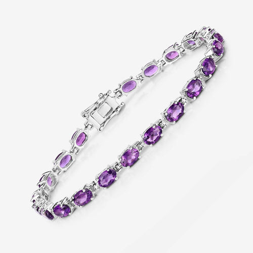 Bids.com 7.98 Carat Genuine Amethyst .925 Sterling Silver Bracelet Bracelets