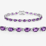 Bids.com 7.98 Carat Genuine Amethyst .925 Sterling Silver Bracelet Bracelets