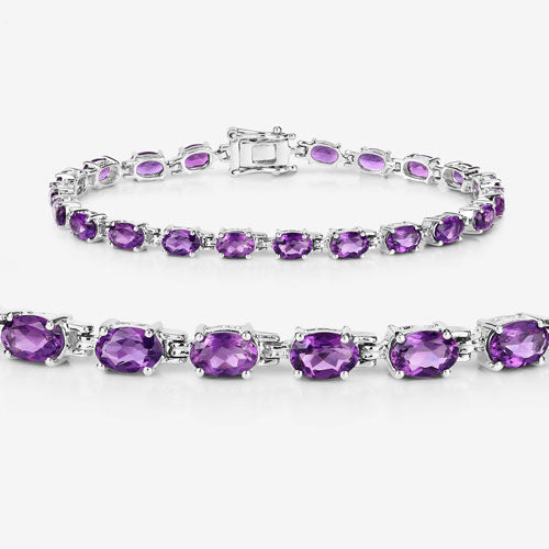Bids.com 7.98 Carat Genuine Amethyst .925 Sterling Silver Bracelet Bracelets