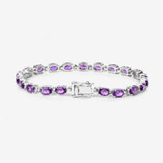 Bids.com 7.98 Carat Genuine Amethyst .925 Sterling Silver Bracelet Bracelets