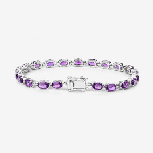 Bids.com 7.98 Carat Genuine Amethyst .925 Sterling Silver Bracelet Bracelets