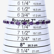 Bids.com 7.98 Carat Genuine Amethyst .925 Sterling Silver Bracelet Bracelets
