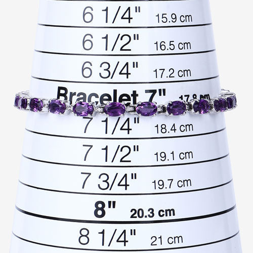 Bids.com 7.98 Carat Genuine Amethyst .925 Sterling Silver Bracelet Bracelets