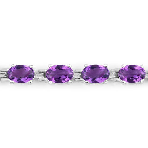 Bids.com 7.98 Carat Genuine Amethyst .925 Sterling Silver Bracelet Bracelets