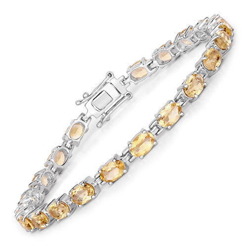 Bids.com 9.03 Carat Genuine Citrine .925 Sterling Silver Bracelet Bracelets