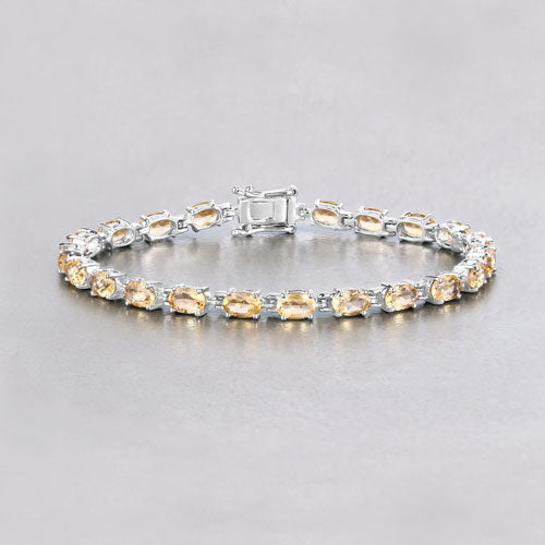 Bids.com 9.03 Carat Genuine Citrine .925 Sterling Silver Bracelet Bracelets